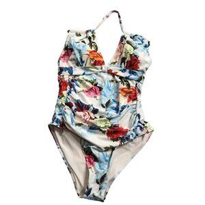 No Brand Floral Print One Piece Swimsuit Size L